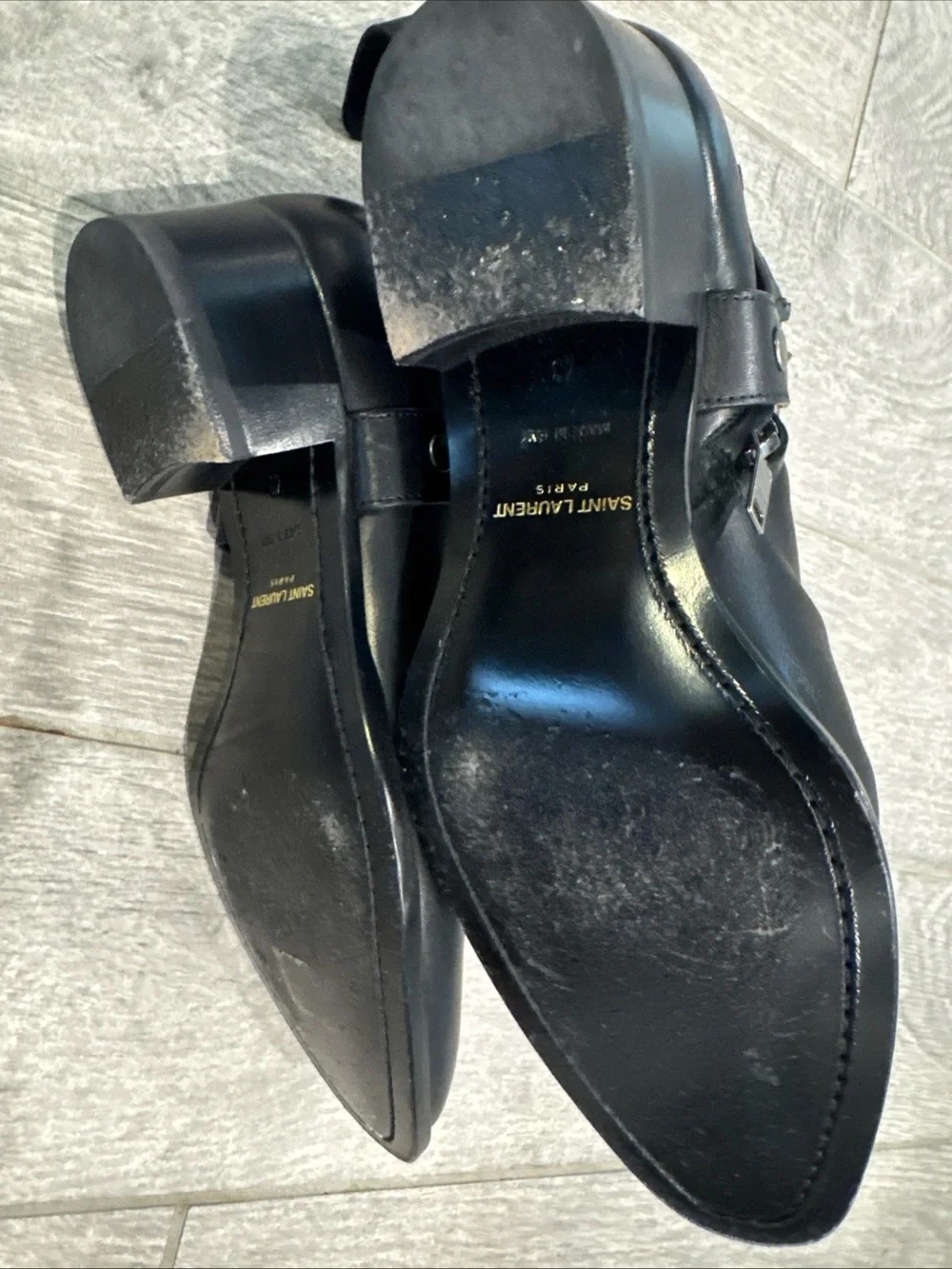 Authentic Yves St Laurent jodhpur ankle boot in smooth calfskin leather
